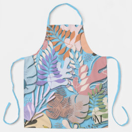 大人エプロン:離れ抽象芸術(青) エプロン