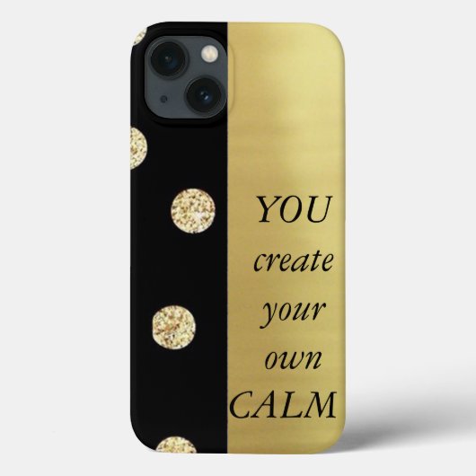 大人エレガントな黒+金ドット柄 激励メッセージ入り Case-Mate iPhoneケース (裏面)