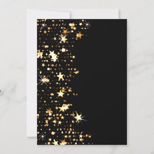 大人エレガント金ゴールド星誕生会 招待状 (裏面)