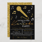 大人カラオケパーティーの招待状 招待状 (正面/裏面)