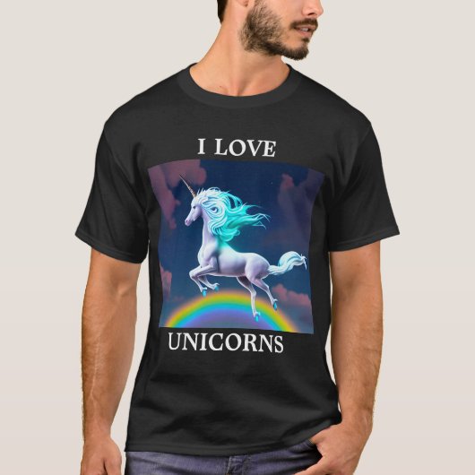 大人カラフル用かわいいユニコーンTシャツ Tシャツ (正面)