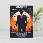 大人クールの子供90年代の少年レトロマフィア10誕生日 招待状 (スタンド正面)