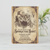 大人ゴシック骨格カップルハローウィンパーティ 招待状 (スタンド正面)