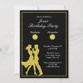 大人ゴールデンダンスカップル共同誕生日パーティー 招待状 (正面)