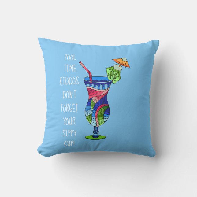 大人シッピーカップ（青）、かわいいプール アウトドアクッション (正面)