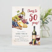 大人チーズとワインシャルキュテリー50誕生日 招待状 (スタンド正面)