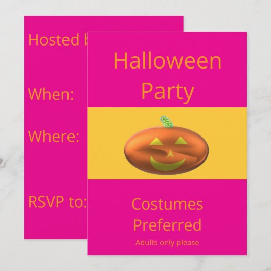 大人ハロウィンコスチュームパーティー 招待状 (正面/裏面)