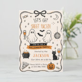 大人ハロウィンパーティーで紙一枚の顔 招待状 (スタンド正面)