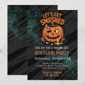 大人ハロウィンパーティーの怖い夜のコクテル 招待状 (正面/裏面)