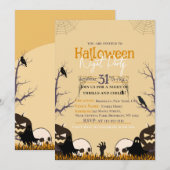 大人ハロウィンパーティーの怖くない招待状 招待状 (正面/裏面)