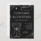 大人ハロウィンパーティー：可愛いコスチュームとカクテル 招待状 (正面)