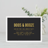 大人ハロウィンパーティー Boos & Booze 箔招待状 (立ち正面)