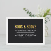 大人ハロウィンパーティー Boos & Booze 箔招待状 (立ち正面)