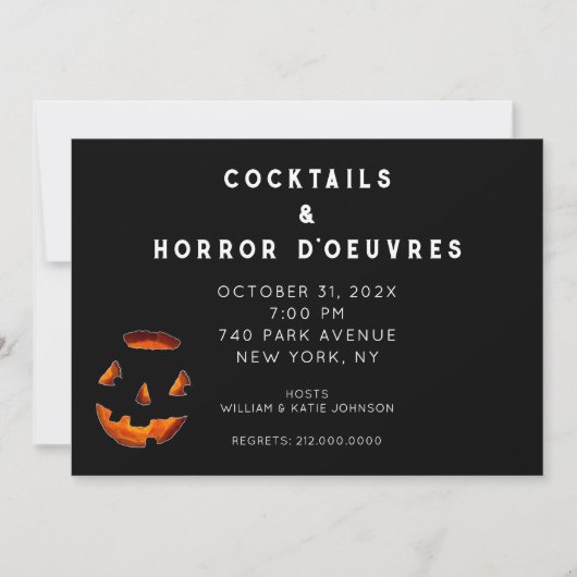 大人ハロウィン・カクテルパーティーの招待状 招待状 (正面)