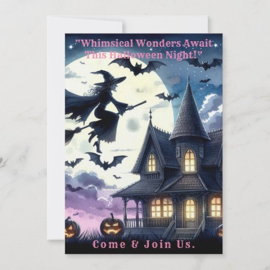 大人ハロウィーンの夜パーティの招待状カード。 招待状 (正面)