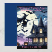 大人ハロウィーンの夜パーティの招待状カード。 招待状 (正面/裏面)