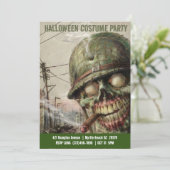 大人ハロウィーンの衣装ゾンビパーティの招待状 招待状 (スタンド正面)