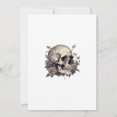 大人ハロウィーンの衣装パーティースカルとバラ 招待状 (裏面)