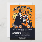 大人ハロウィーンの邪悪な良い時間の衣装パーティー 招待状 (正面)