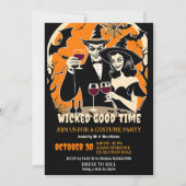 大人ハロウィーンの邪悪な良い時間の衣装パーティー 招待状 (正面)