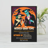 大人ハロウィーンの邪悪な良い時間の衣装パーティー 招待状 (スタンド正面)