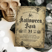 大人ハロウィーンバッシュヴィンテージゴシックスカル 招待状