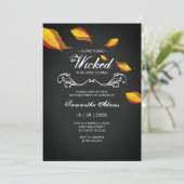 大人ハロウィーン招待状衣装パーティー紫 招待状 (スタンド正面)