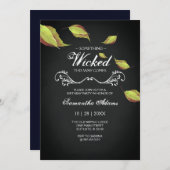 大人ハロウィーン招待状衣装パーティー紫 招待状 (正面/裏面)