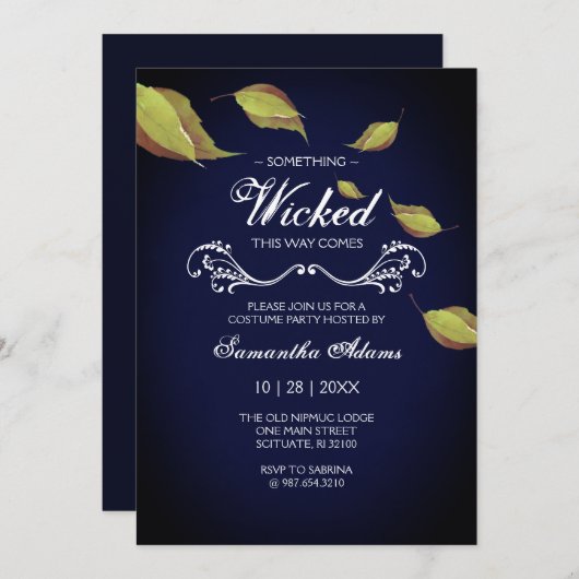 大人ハロウィーン招待状衣装パーティー 招待状 (正面/裏面)