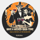 大人ハロウィーン邪悪なグッドタイムパーティー食器 ラウンドシール (正面)