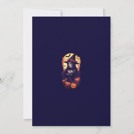 大人ハロウィーン魔女パーティーヴィンテージゴシック 招待状 (裏面)