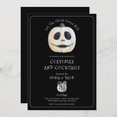 大人ハローウィンパーティゴシックカボチャ顔 招待状 (正面/裏面)