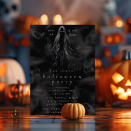 大人ハローウィンパーティゴシック幽霊不気味ブラック 招待状