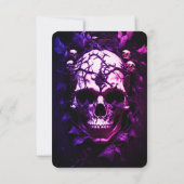 大人ハローウィンパーティダークブルーパープルスカル 招待状 (裏面)