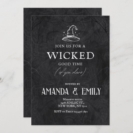 大人ハローウィンパーティナイトハロウィーン 招待状 (正面/裏面)