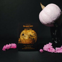 大人ハローウィンパーティムーンスパイダー 招待状