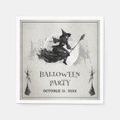 大人ハローウィンパーティヴィンテージゴシック魔女 スタンダードカクテルナプキン (正面)