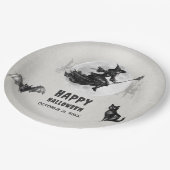 大人ハローウィンパーティヴィンテージゴシック魔女 ペーパープレート (アングル)