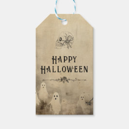 大人ハローウィンパーティヴィンテージ幽霊スカルスパイダー ギフトタグ