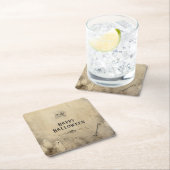 大人ハローウィンパーティヴィンテージ幽霊スカルスパイダー スクエアペーパーコースター (インサイチュ)