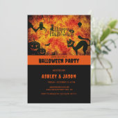 大人ハローウィンパーティ黒猫 招待状 (スタンド正面)