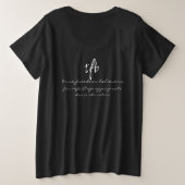 大人バレエダンサー 淡いプラム/ホワイト文字 プラスサイズTシャツ (デザイン裏面)