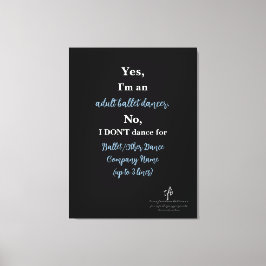 大人バレエダンサーLt. Cer./ホワイト文字Lg. キャンバスプリント