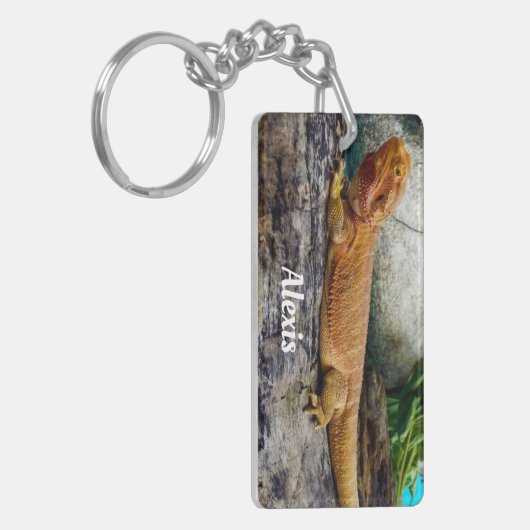 大人パーソナライズされたの髭を生やしたドラゴンリザード キーホルダー (正面左)
