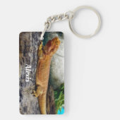 大人パーソナライズされたの髭を生やしたドラゴンリザード キーホルダー (裏面)