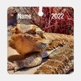 大人パーソナライズされたの髭を生やしたドラゴンリザード メタルオーナメント