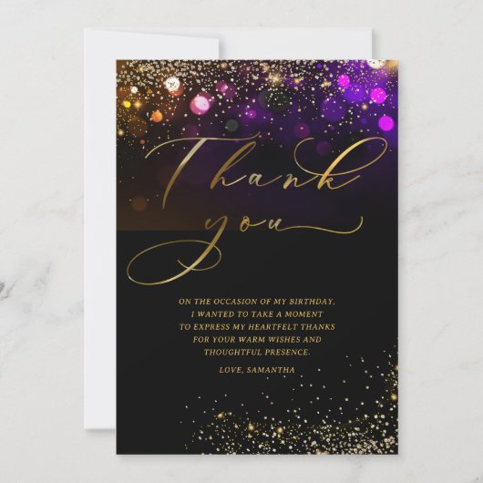 大人パーソナライズされた誕生日サンキューカード サンキューカード (正面)