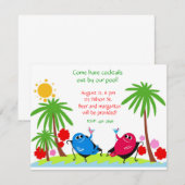 大人プールパーティーの招待状 招待状 (正面/裏面)