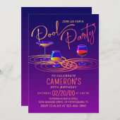 大人プールパーティーの招待状 招待状 (正面/裏面)