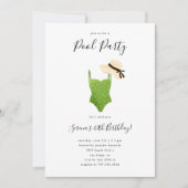 大人プール誕生日パーティー水着 招待状 (正面)